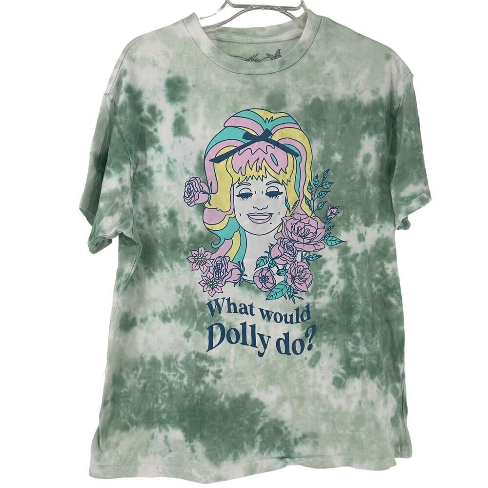 Dolly Parton T Shirt Tie Dye Green What Would Dolly Do Size XS Short Sleeve Fun